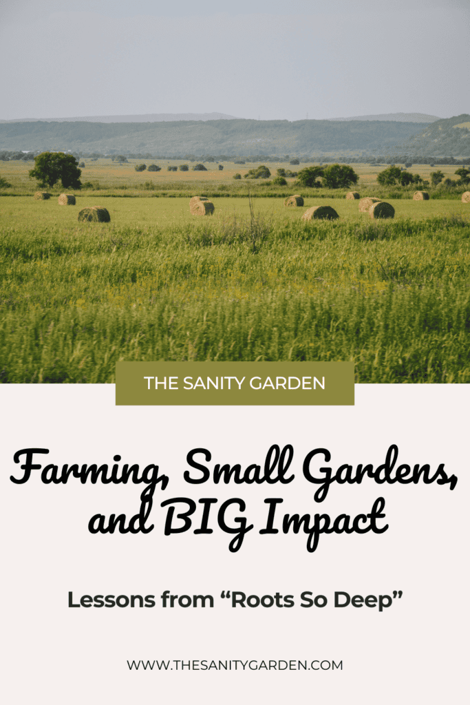 Rolling green farm fields with tall grass appear before distant hills. 